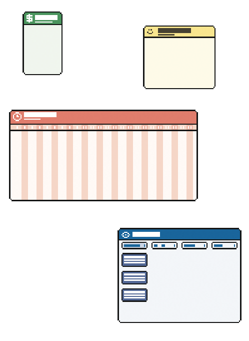 An illustration with different elements related to managing a project